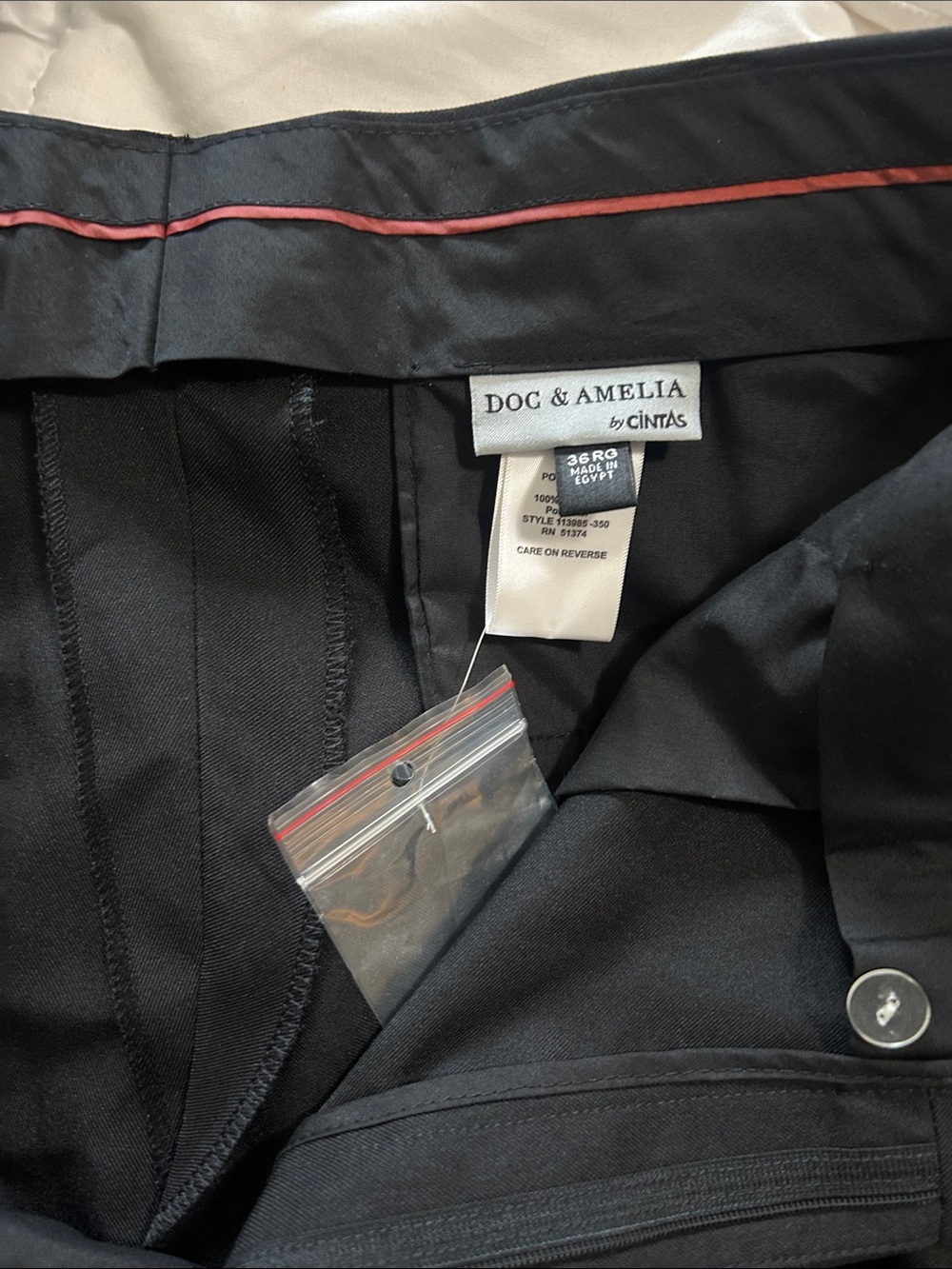 Doc & Amelia Black Dress Pants with Red Trim